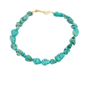 LoveShackFancy Turquoise Stone Necklace with Gold Clasp